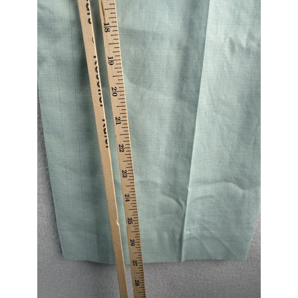 Talbots Petites Sage Green Linen Blend Wide Leg Trousers Pants Size 8P Italian - Picture 2 of 8